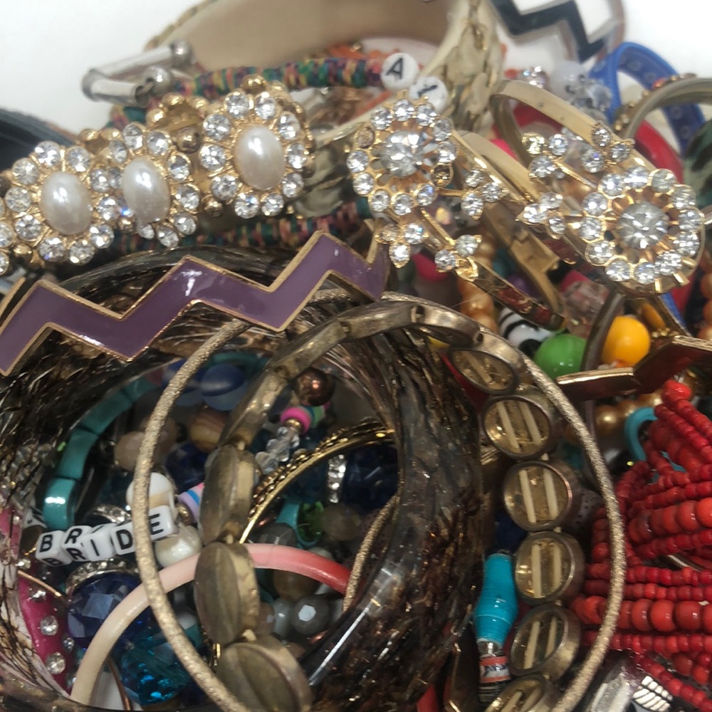 Mix Lot of Assorted Bracelets Craft Repair Junk 2lbs
